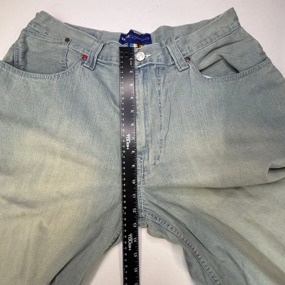 Enyce Clothing Mens 36‎ Baggy Denim Shorts Light Wash Blue Y2K Streetwear Bungee